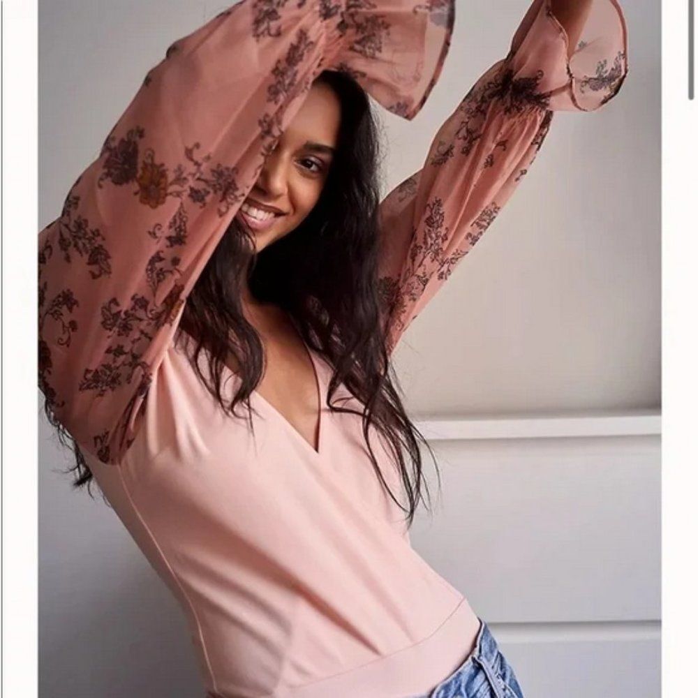 Free People Puff-ect Printed Bodysuit